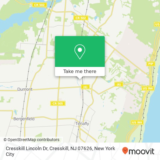 Cresskill Lincoln Dr, Cresskill, NJ 07626 map