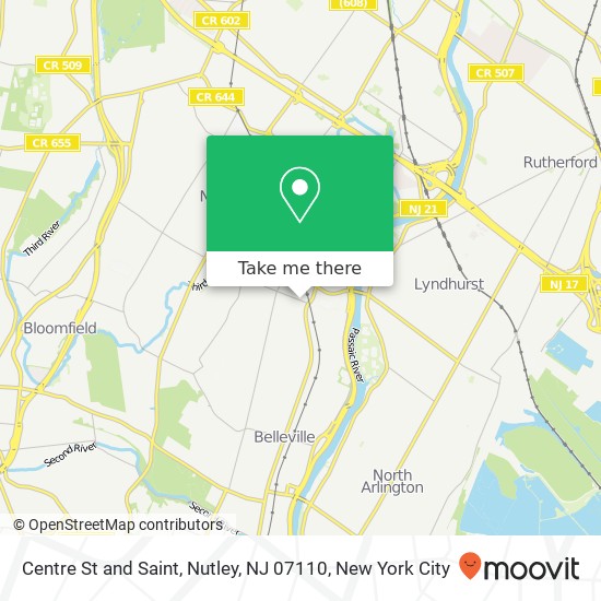 Mapa de Centre St and Saint, Nutley, NJ 07110