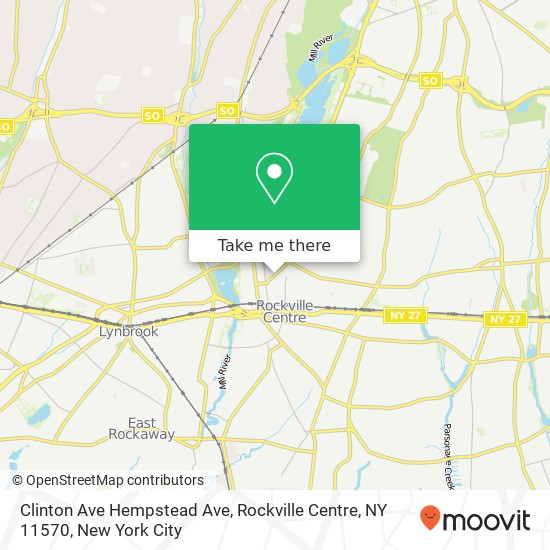 Mapa de Clinton Ave Hempstead Ave, Rockville Centre, NY 11570