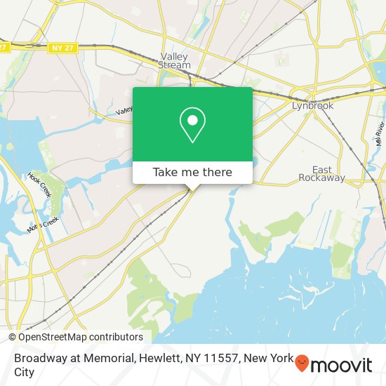Mapa de Broadway at Memorial, Hewlett, NY 11557