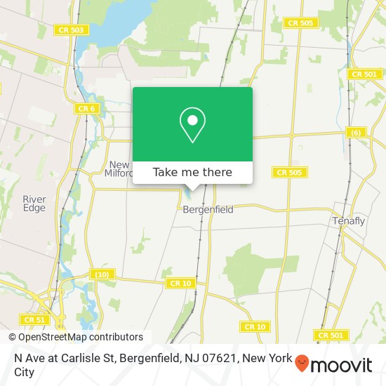 N Ave at Carlisle St, Bergenfield, NJ 07621 map