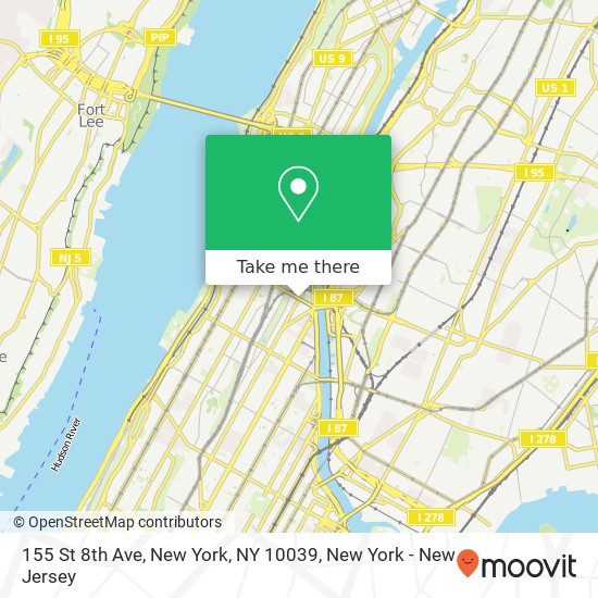Mapa de 155 St 8th Ave, New York, NY 10039