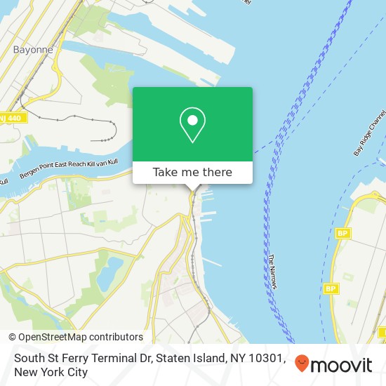 Mapa de South St Ferry Terminal Dr, Staten Island, NY 10301