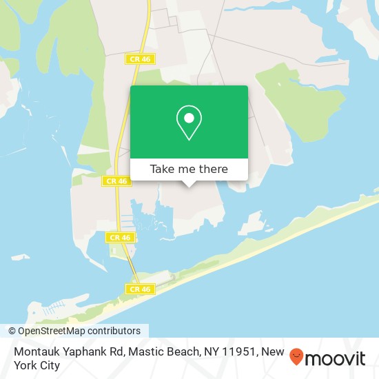 Mapa de Montauk Yaphank Rd, Mastic Beach, NY 11951