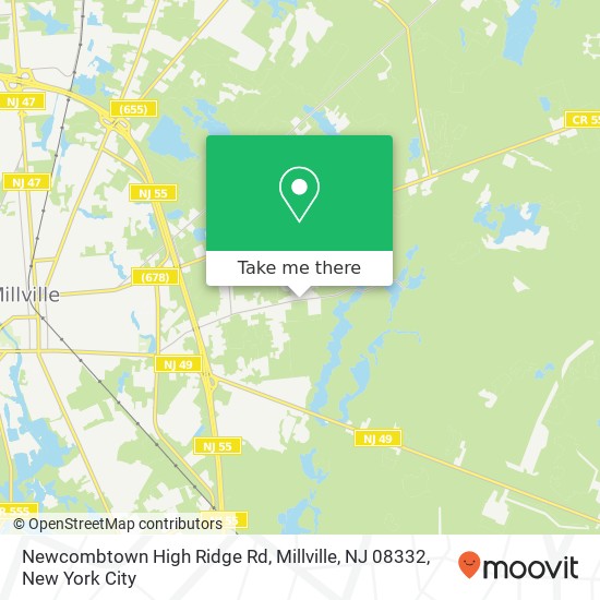 Mapa de Newcombtown High Ridge Rd, Millville, NJ 08332