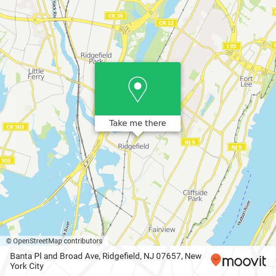Banta Pl and Broad Ave, Ridgefield, NJ 07657 map