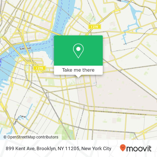 Mapa de 899 Kent Ave, Brooklyn, NY 11205