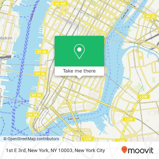 1st E 3rd, New York, NY 10003 map