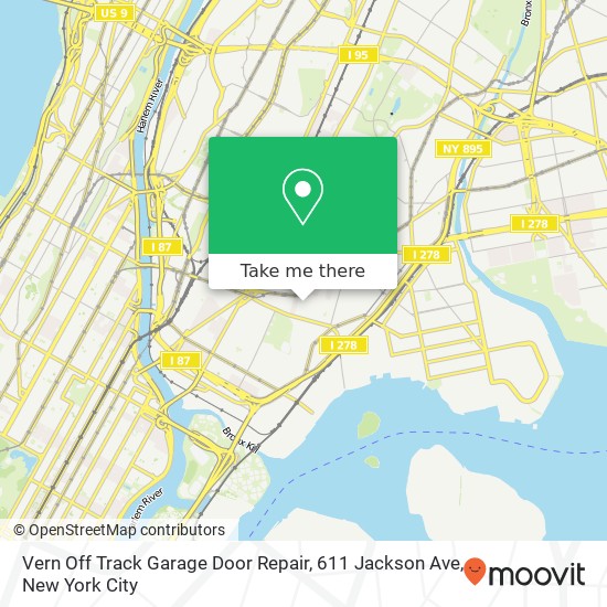 Mapa de Vern Off Track Garage Door Repair, 611 Jackson Ave