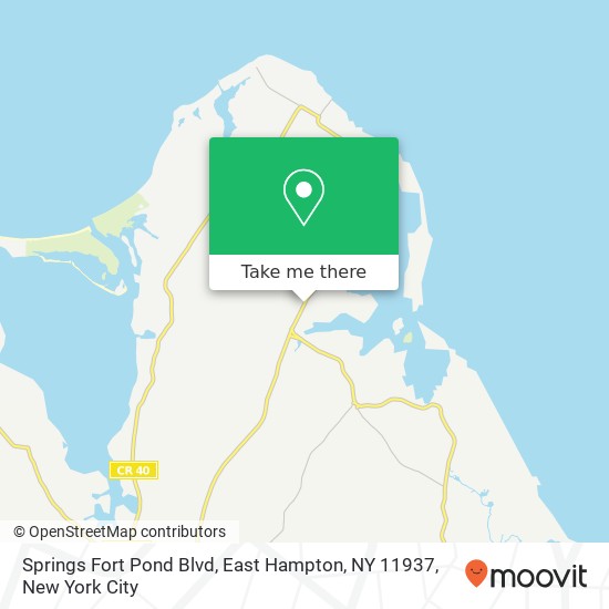 Mapa de Springs Fort Pond Blvd, East Hampton, NY 11937