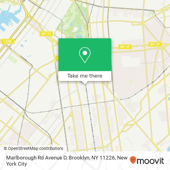 Mapa de Marlborough Rd Avenue D, Brooklyn, NY 11226