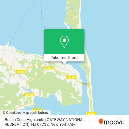 Mapa de Beach Cent, Highlands (GATEWAY NATIONAL RECREATION), NJ 07732