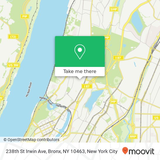Mapa de 238th St Irwin Ave, Bronx, NY 10463