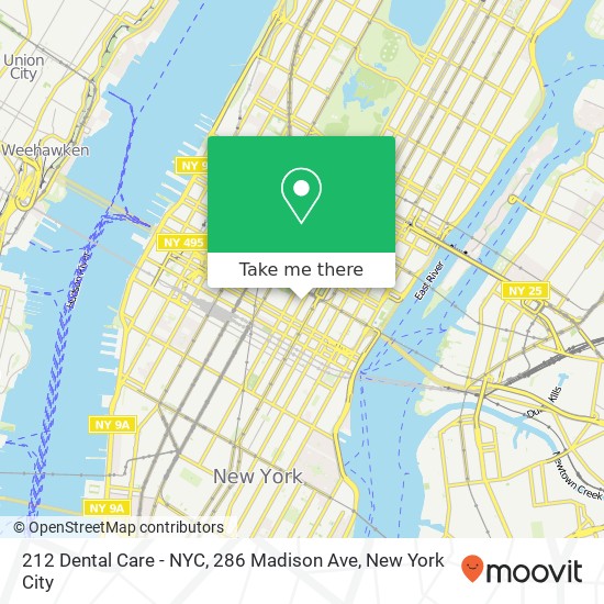 Mapa de 212 Dental Care - NYC, 286 Madison Ave