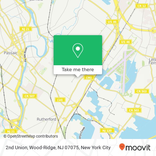 Mapa de 2nd Union, Wood-Ridge, NJ 07075