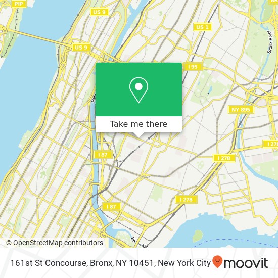 Mapa de 161st St Concourse, Bronx, NY 10451