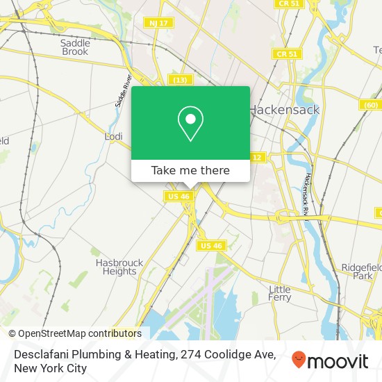 Desclafani Plumbing & Heating, 274 Coolidge Ave map