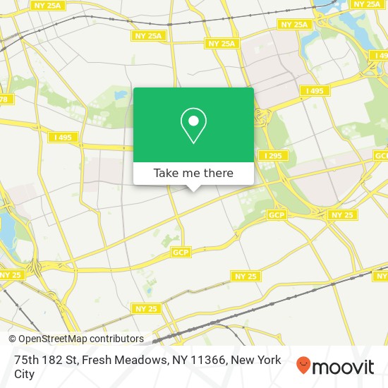 Mapa de 75th 182 St, Fresh Meadows, NY 11366