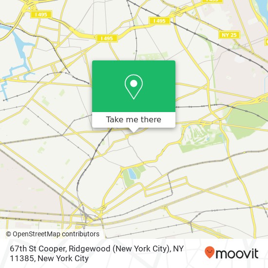 Mapa de 67th St Cooper, Ridgewood (New York City), NY 11385