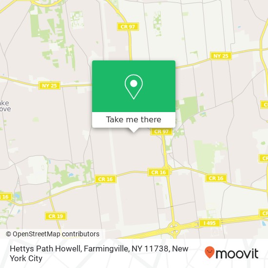 Mapa de Hettys Path Howell, Farmingville, NY 11738