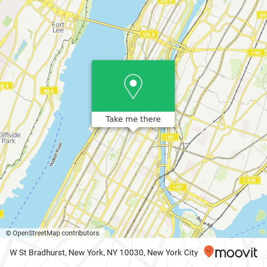 Mapa de W St Bradhurst, New York, NY 10030