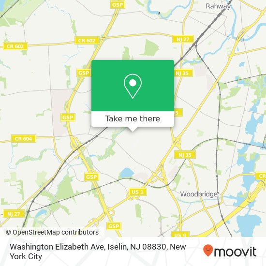 Mapa de Washington Elizabeth Ave, Iselin, NJ 08830