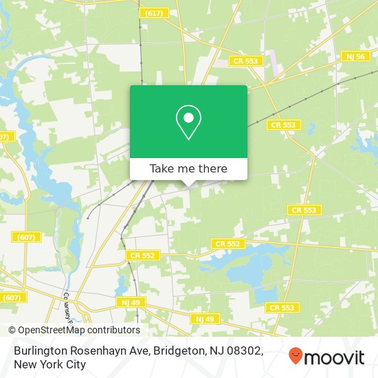 Mapa de Burlington Rosenhayn Ave, Bridgeton, NJ 08302