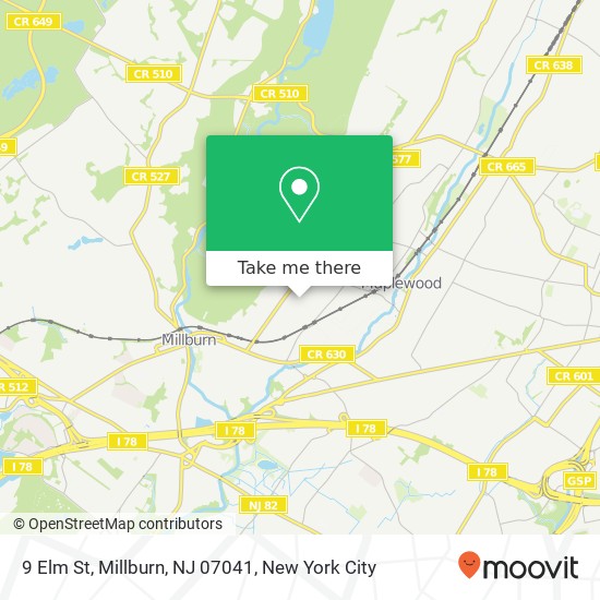 9 Elm St, Millburn, NJ 07041 map