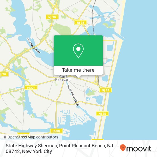 Mapa de State Highway Sherman, Point Pleasant Beach, NJ 08742