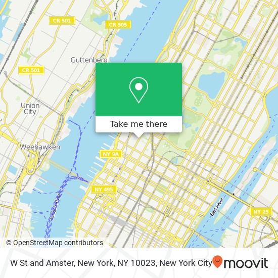 W St and Amster, New York, NY 10023 map