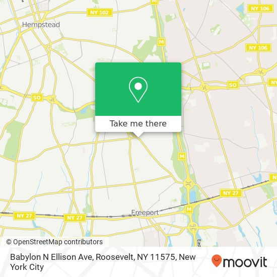 Mapa de Babylon N Ellison Ave, Roosevelt, NY 11575