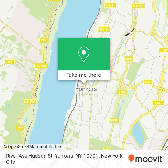 Mapa de River Ave Hudson St, Yonkers, NY 10701