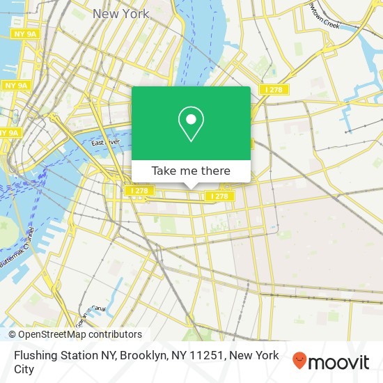 Mapa de Flushing Station NY, Brooklyn, NY 11251