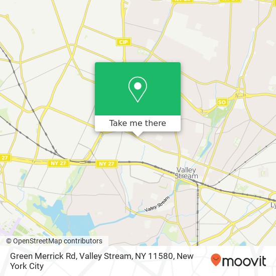 Mapa de Green Merrick Rd, Valley Stream, NY 11580
