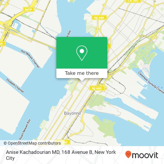 Mapa de Anise Kachadourian MD, 168 Avenue B