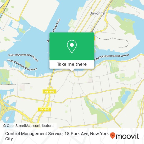 Mapa de Control Management Service, 18 Park Ave