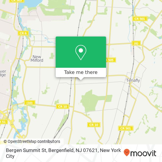 Mapa de Bergen Summit St, Bergenfield, NJ 07621