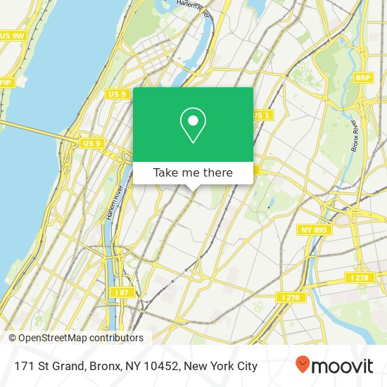 Mapa de 171 St Grand, Bronx, NY 10452