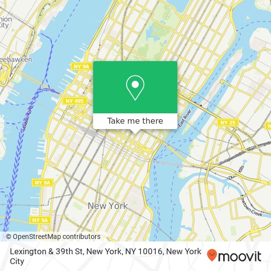 Lexington & 39th St, New York, NY 10016 map
