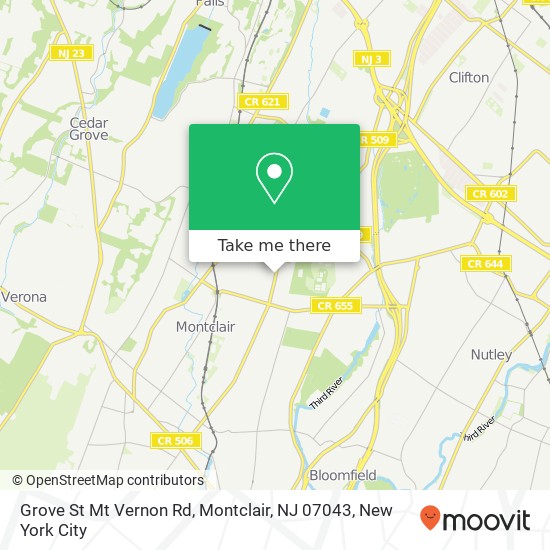 Grove St Mt Vernon Rd, Montclair, NJ 07043 map