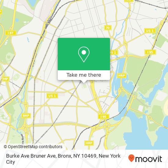 Mapa de Burke Ave Bruner Ave, Bronx, NY 10469