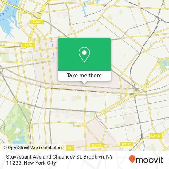 Stuyvesant Ave and Chauncey St, Brooklyn, NY 11233 map