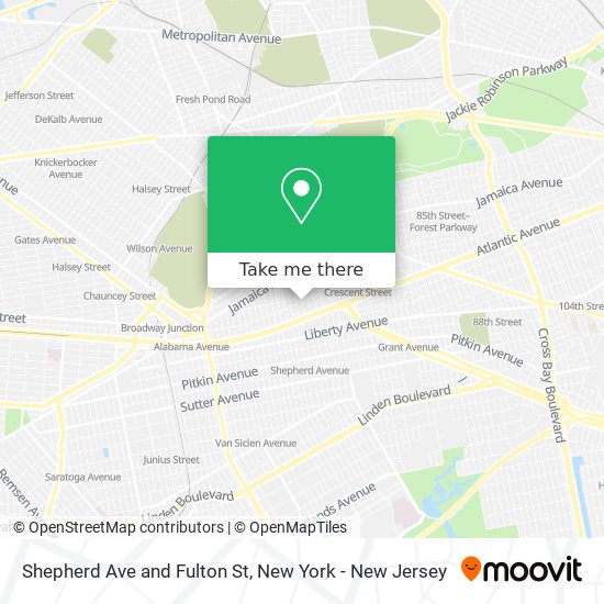 Shepherd Ave and Fulton St map