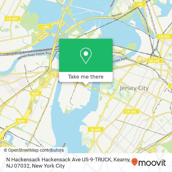 Mapa de N Hackensack Hackensack Ave US-9-TRUCK, Kearny, NJ 07032