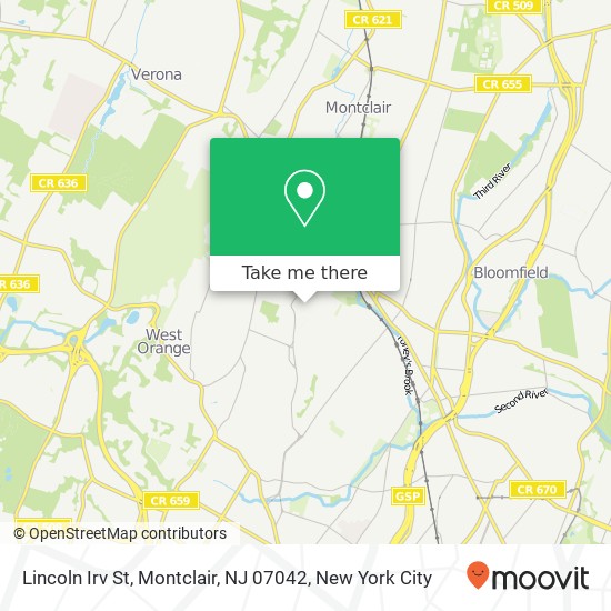 Lincoln Irv St, Montclair, NJ 07042 map