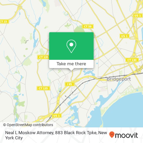 Mapa de Neal L Moskow Attorney, 883 Black Rock Tpke