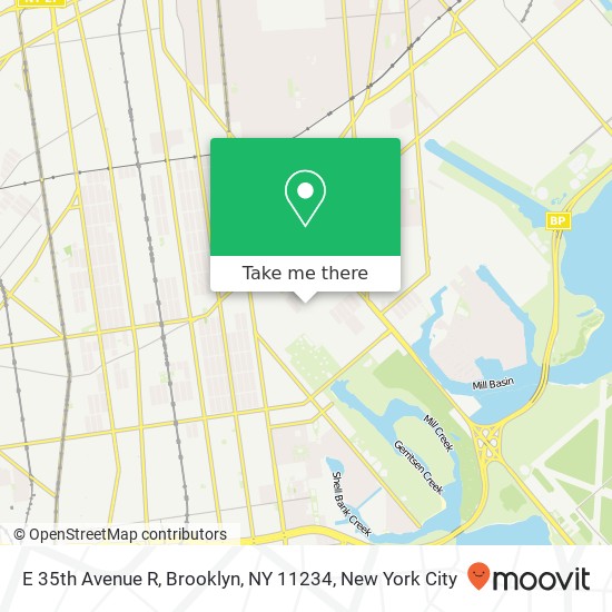 Mapa de E 35th Avenue R, Brooklyn, NY 11234