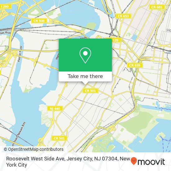 Roosevelt West Side Ave, Jersey City, NJ 07304 map