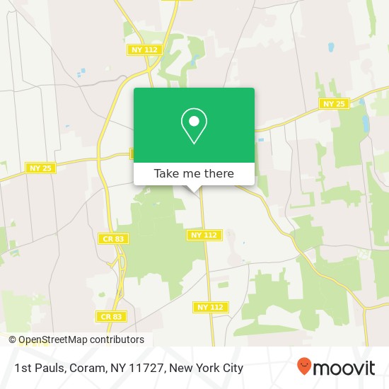 Mapa de 1st Pauls, Coram, NY 11727