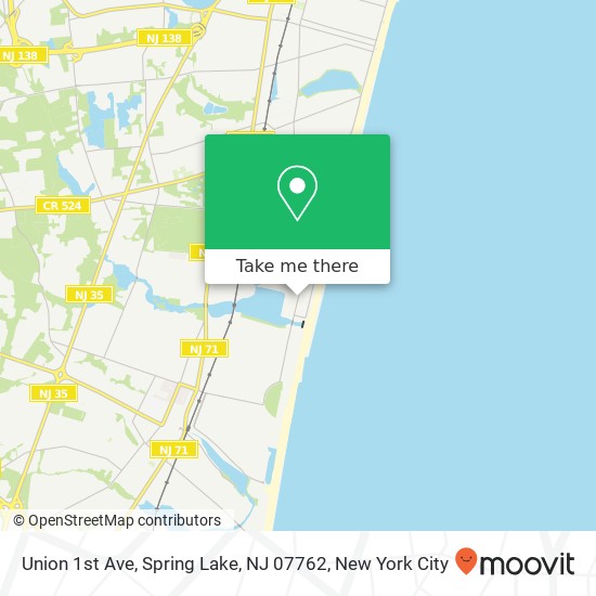 Mapa de Union 1st Ave, Spring Lake, NJ 07762